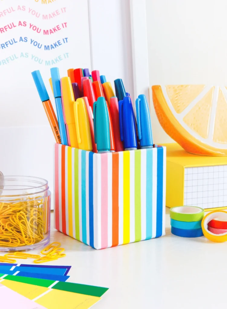 DIY Rainbow Pencil Cup