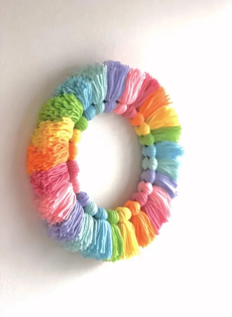 DIY Rainbow Tassel Wreath