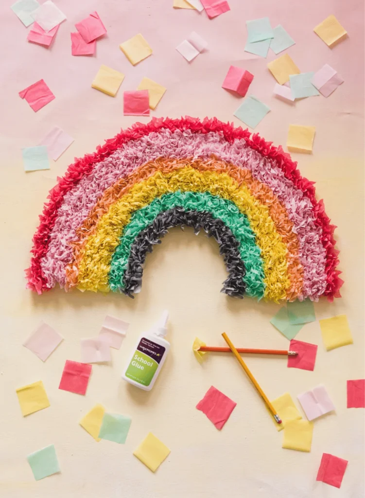 DIY Tissue Paper Rainbow