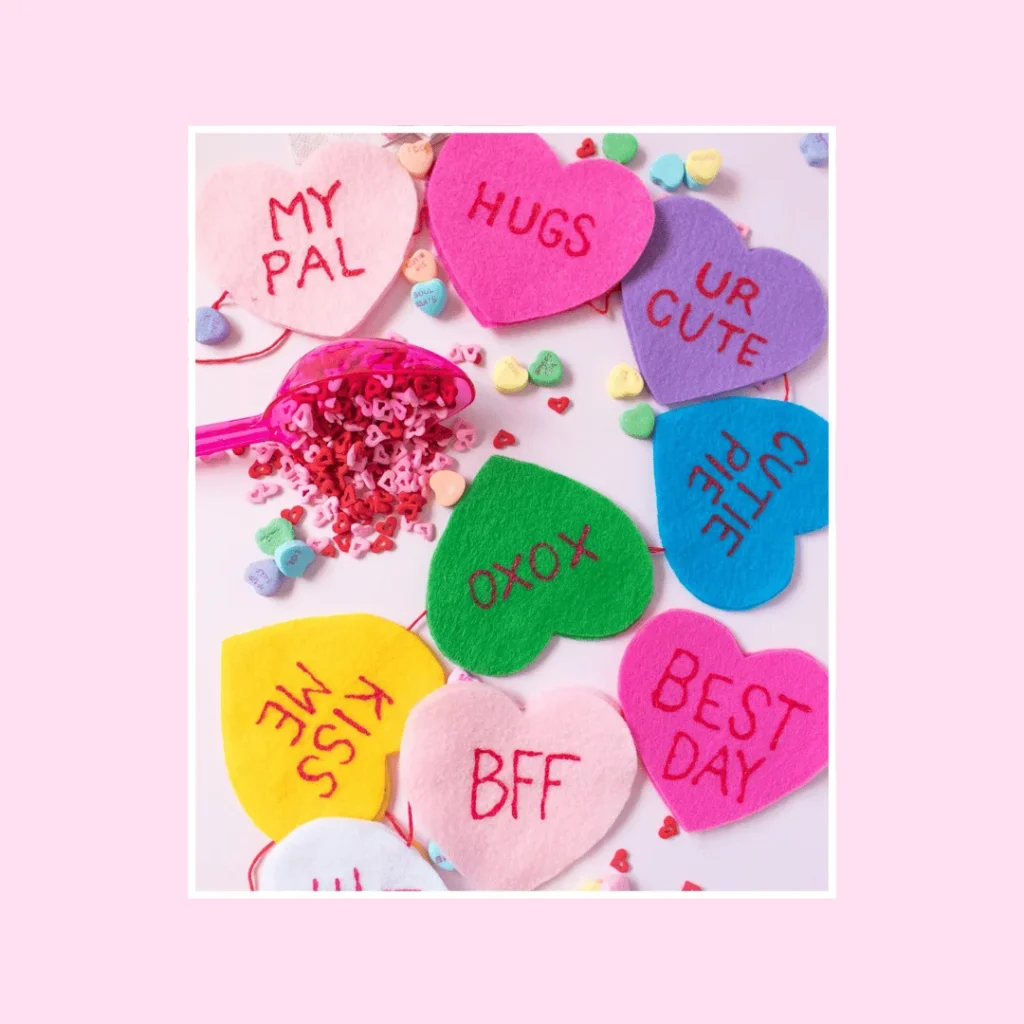 DIY valentine's day garlands. Craft idea for kids and adults