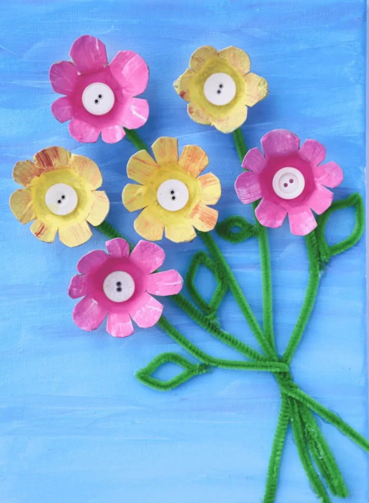 Egg carton flower craft