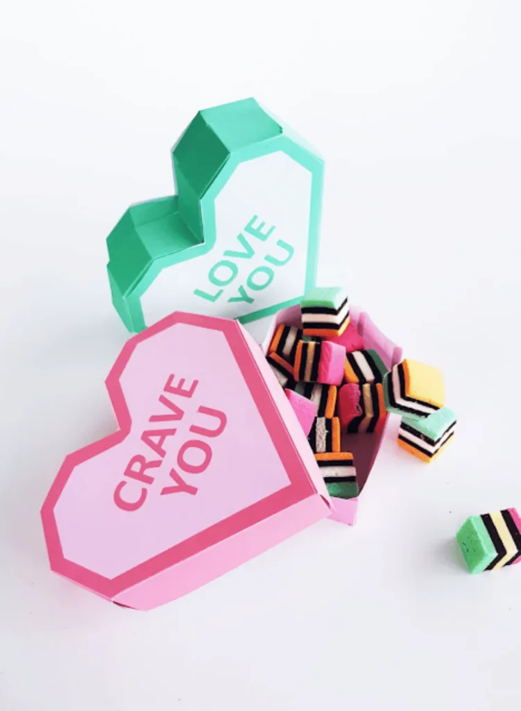 FREE Conversation heart gift box Printable