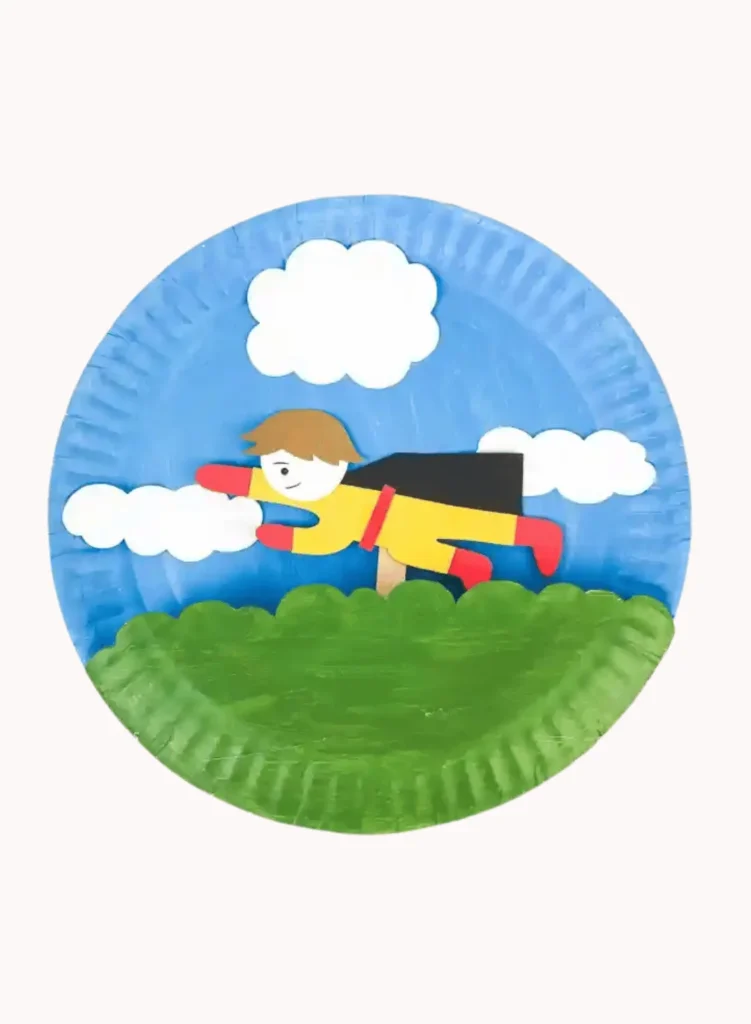 Flying Superhero Paper Plate Craft