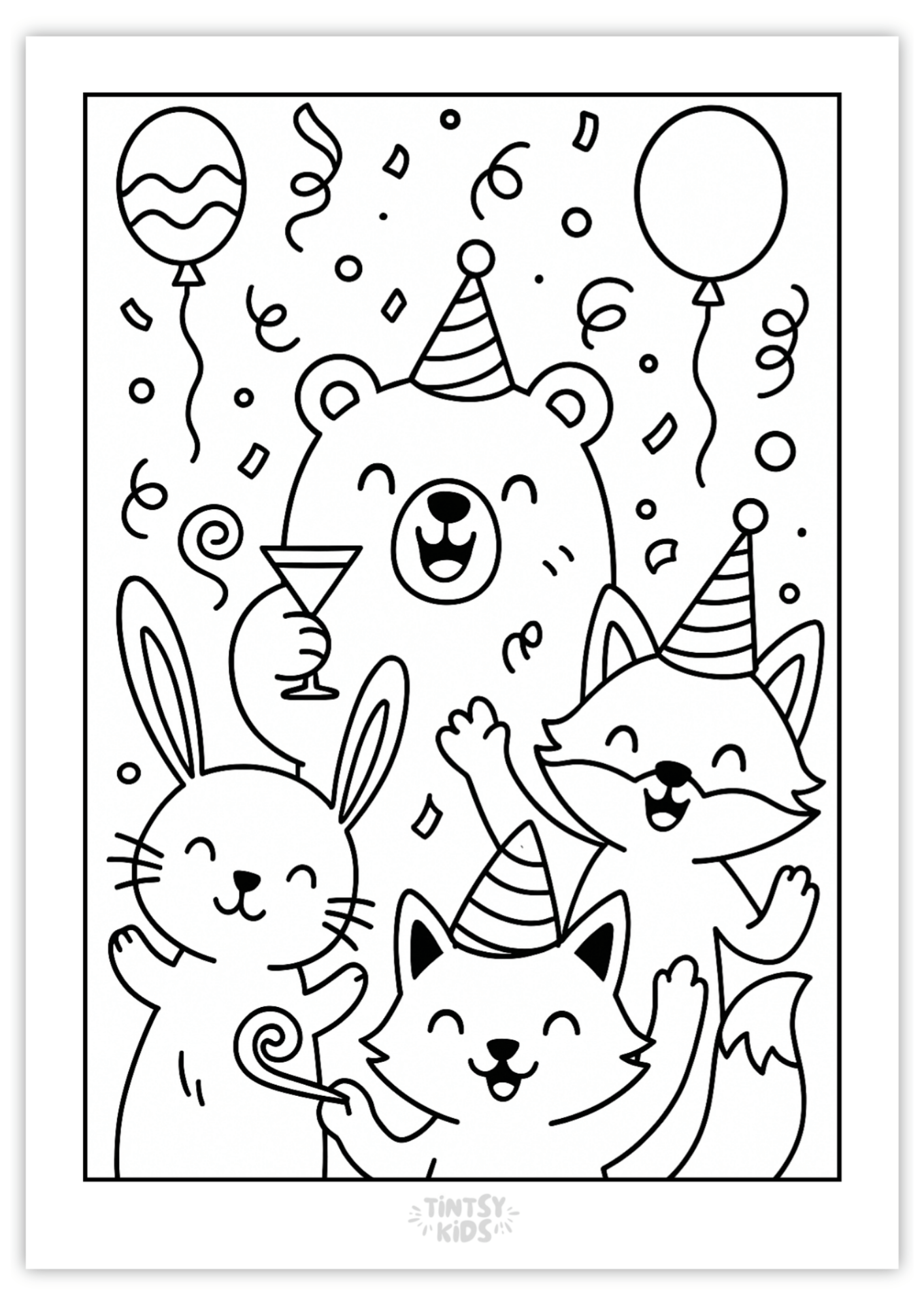 Free New Year's Party Coloring Pages