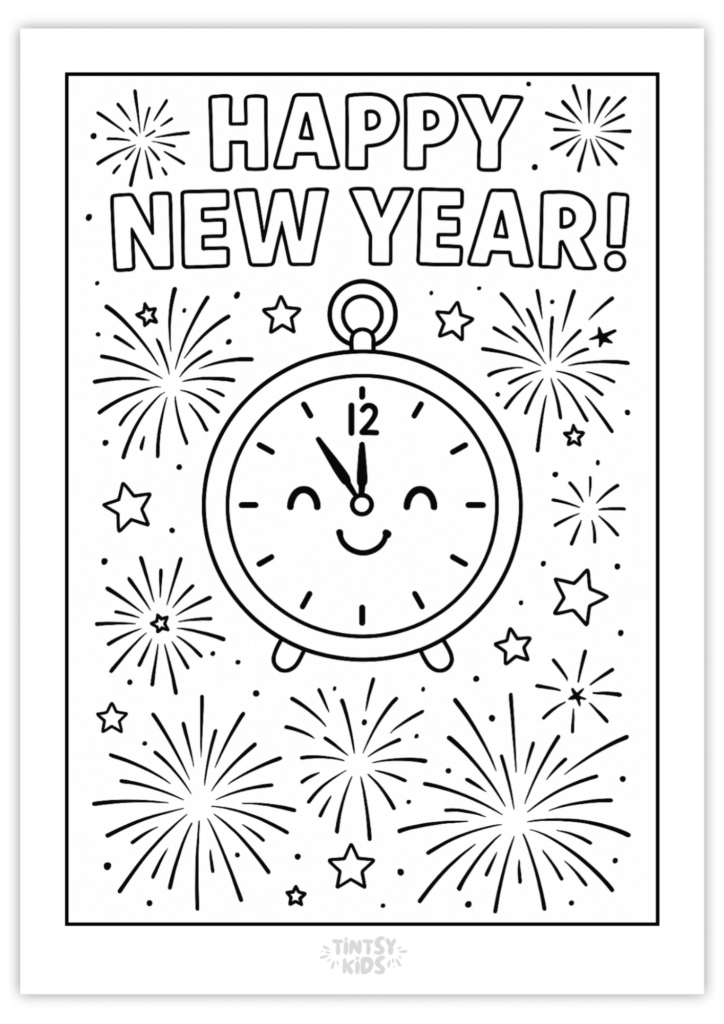 Free New Year's Coloring Pages