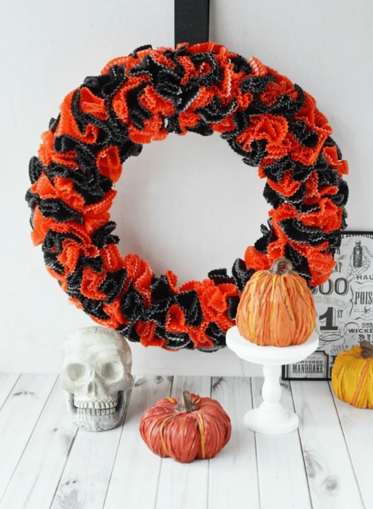 Halloween Cupcake Liner Wreath