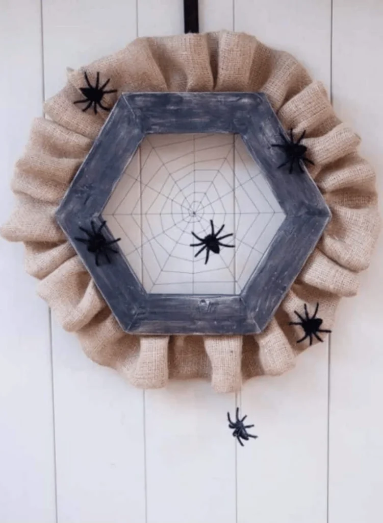 Halloween Spider Web Wreath. DIY Halloween Wreaths