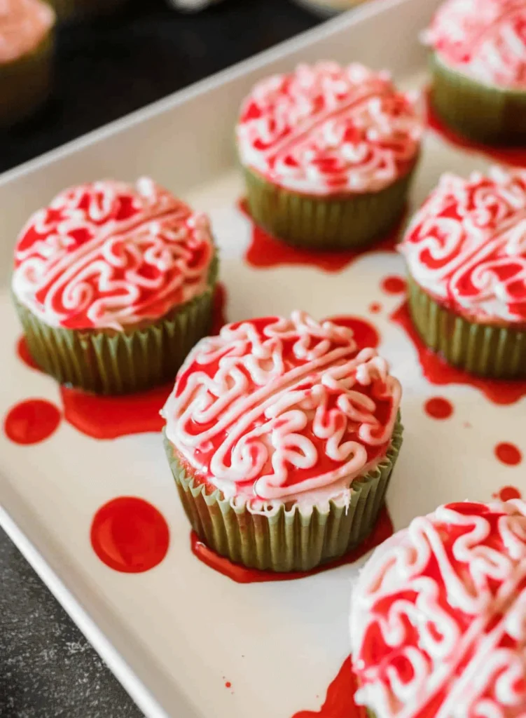 Halloween brain Cupcakes