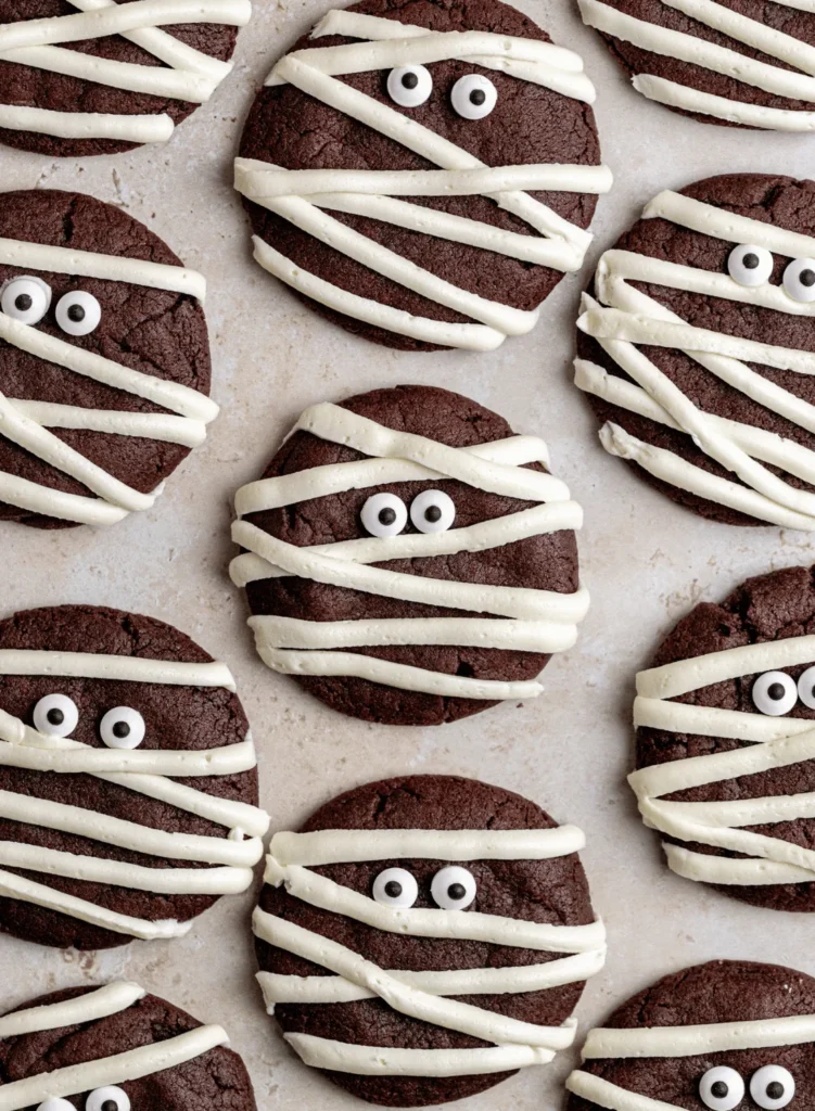 Halloween mummy cookies