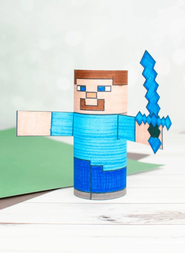 Minecraft Steve Toilet paper roll craft