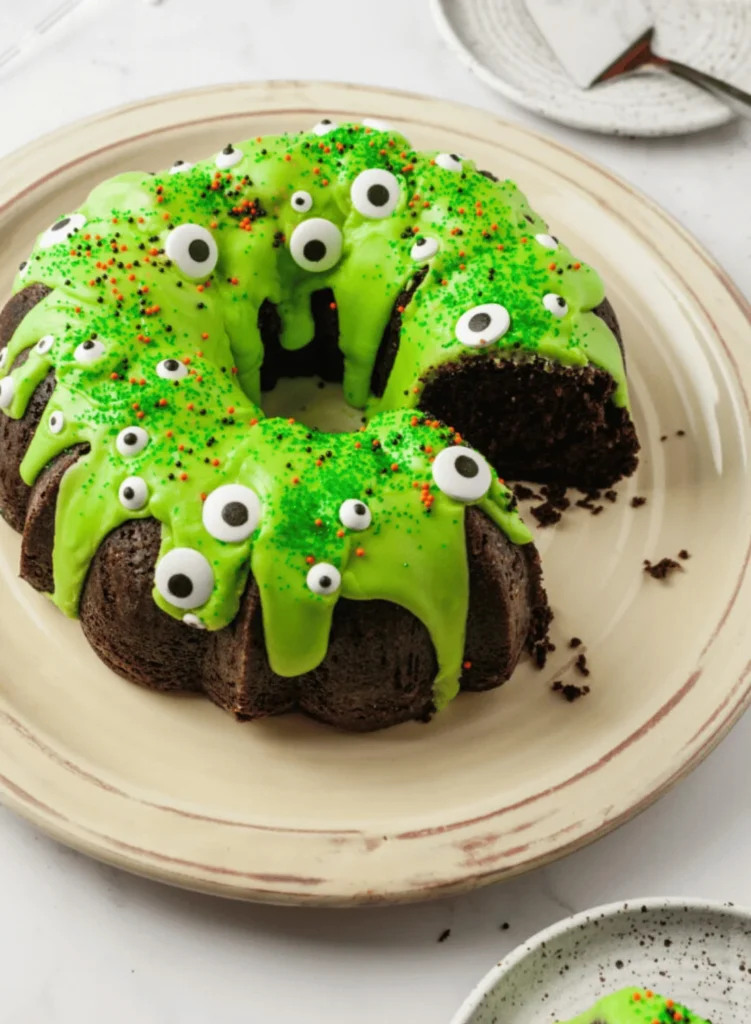 Monster Halloween Bundt Cake