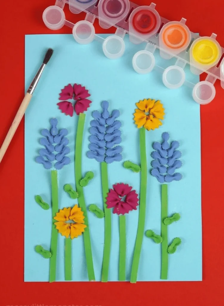 Painted Pasta Flower Craft