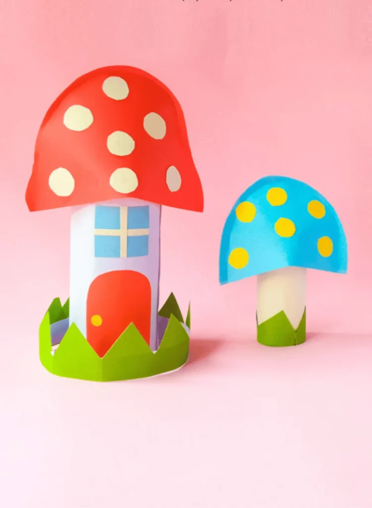 Paper Mushroom House Craft