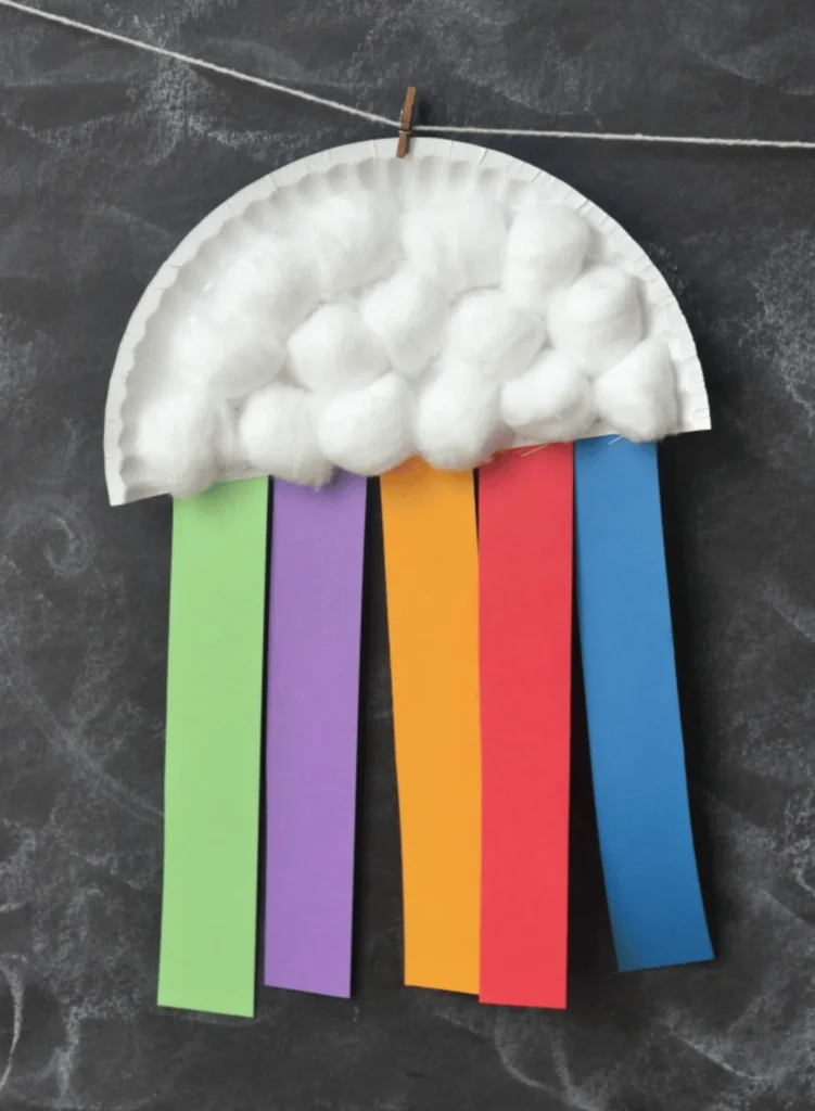 Paper plate rainbow craft