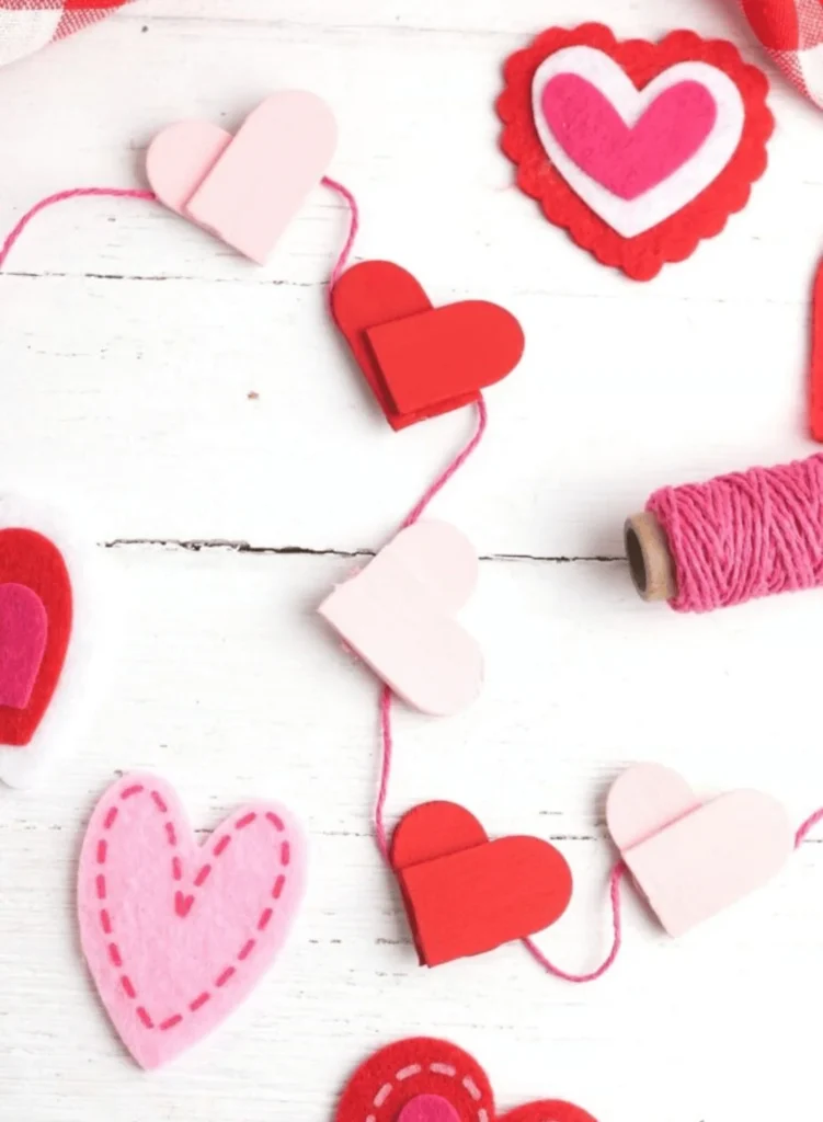 Popsicle Stick Heart Garland