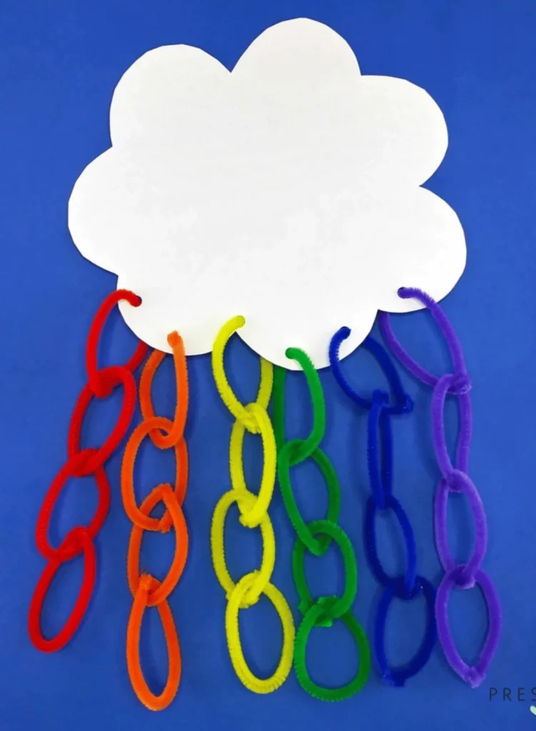 Preschool Rainbow Craft with Pipe Cleaners