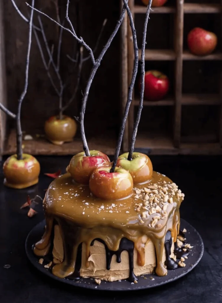 Salted Caramel Apple Snickers Cake