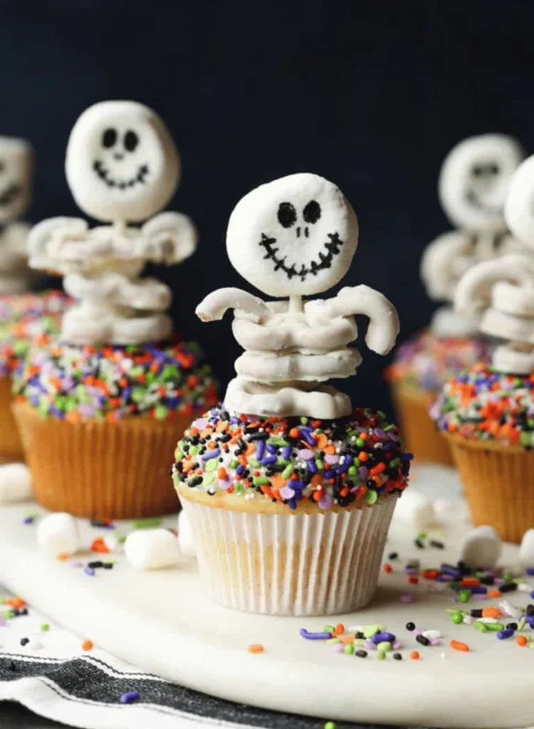 Skeleton Halloween Cupcakes