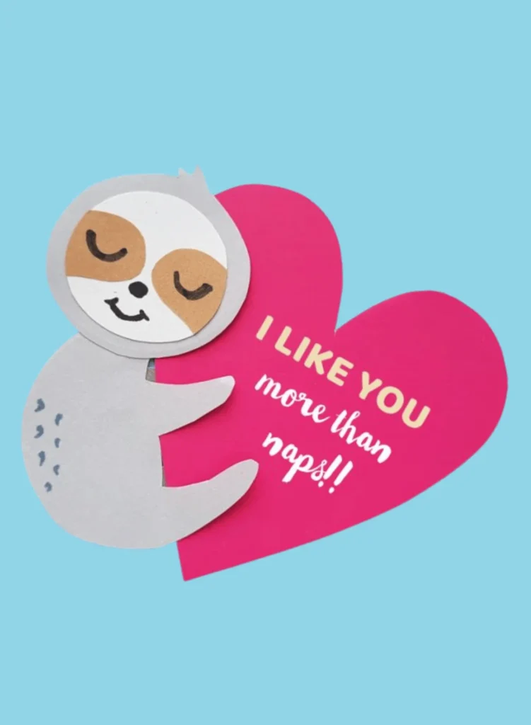 Sloth Heart Valentine Craft