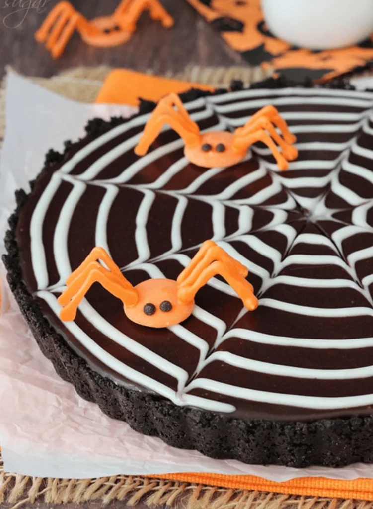 Spiderweb Chocolate Tart