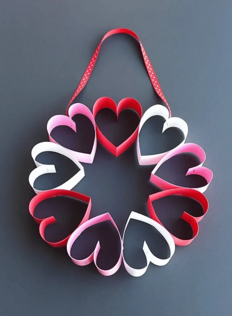 Stapled Paper Heart Wreath