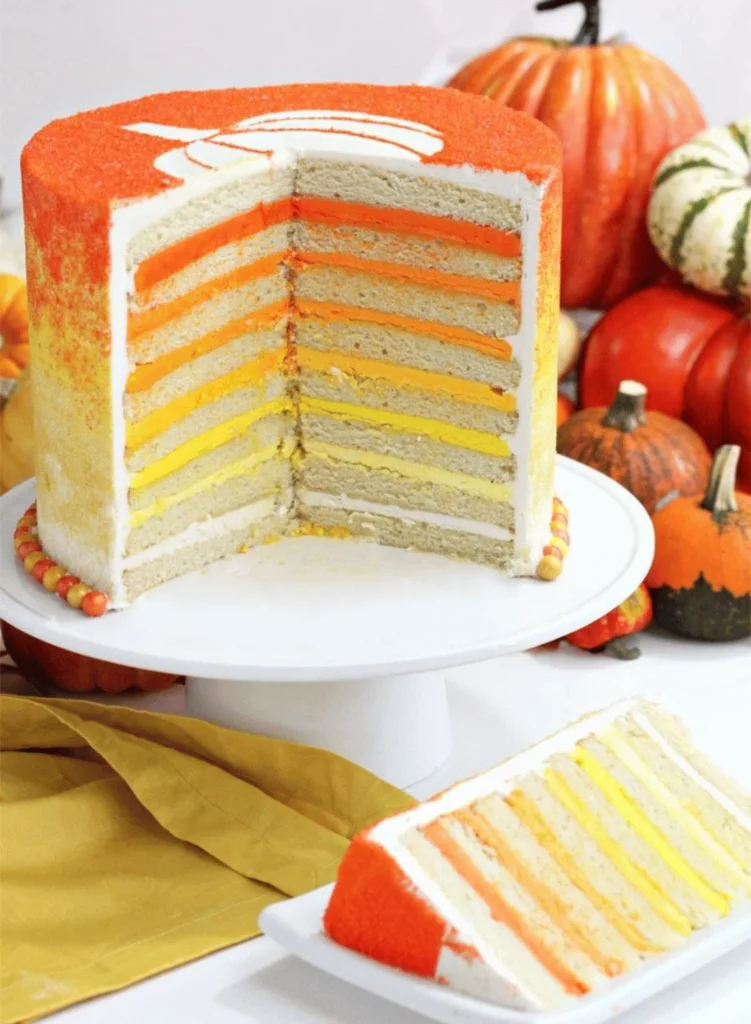 Stenciled Halloween Sprinkle Cake