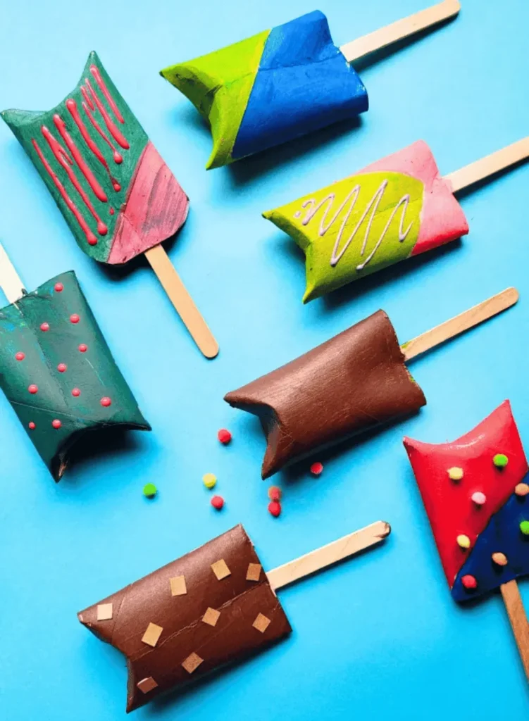 Toilet Paper Roll Popsicles