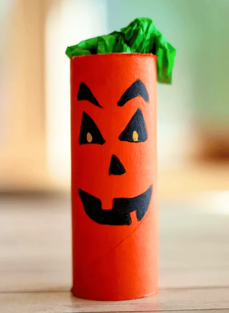Toilet Paper Roll Pumpkin Craft