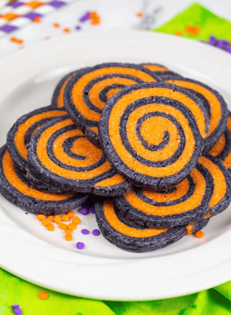 halloween pinwheel cookies. halloween cookie recipes