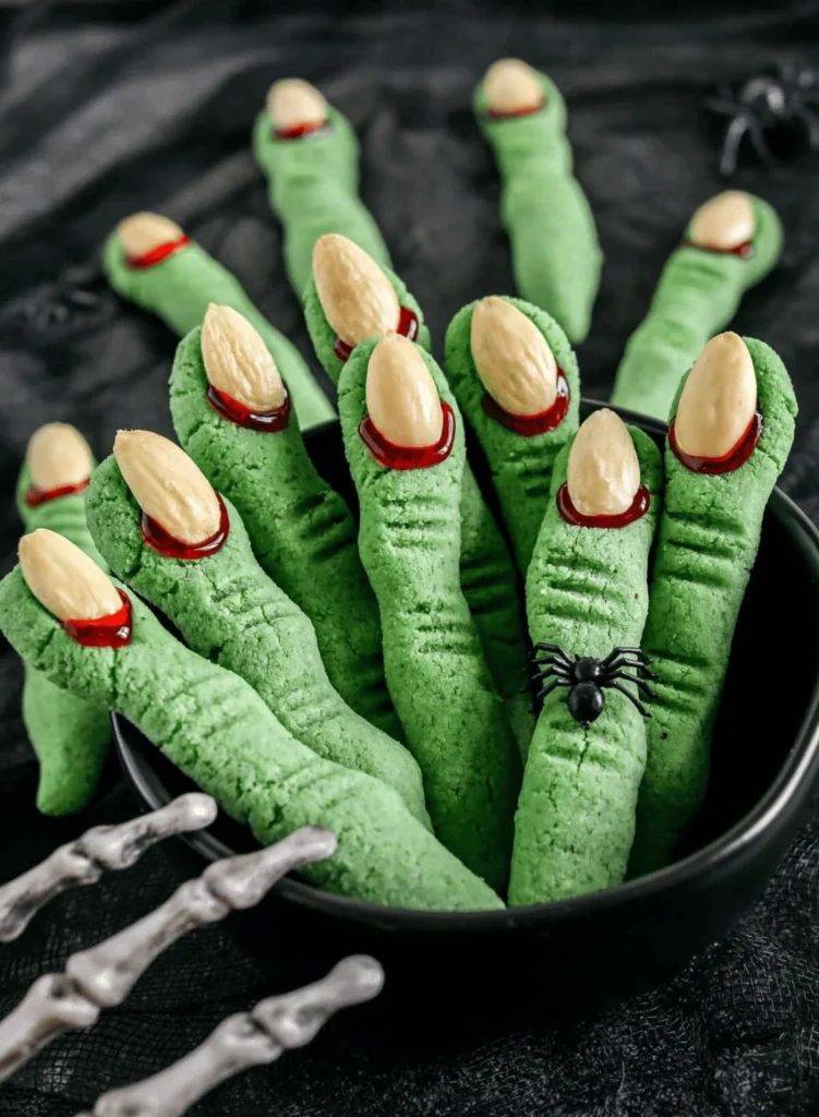 witch finger cookies. Halloween cookie recipes