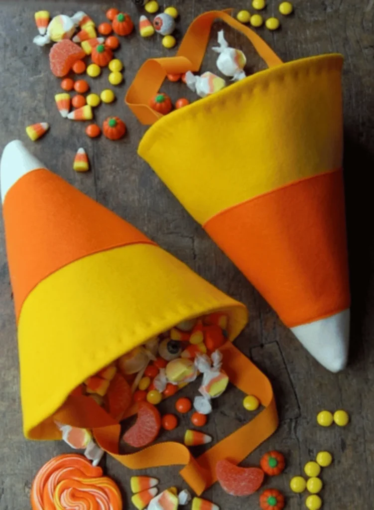 Candy Corn Trick or Treat Bags