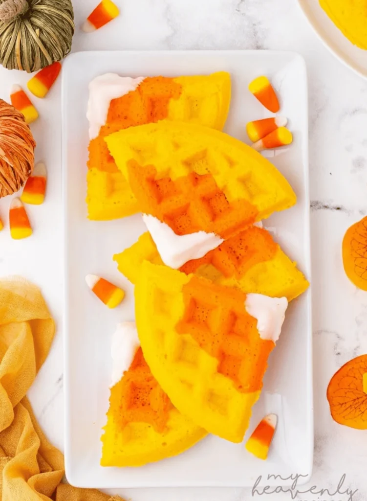 Candy corn waflles