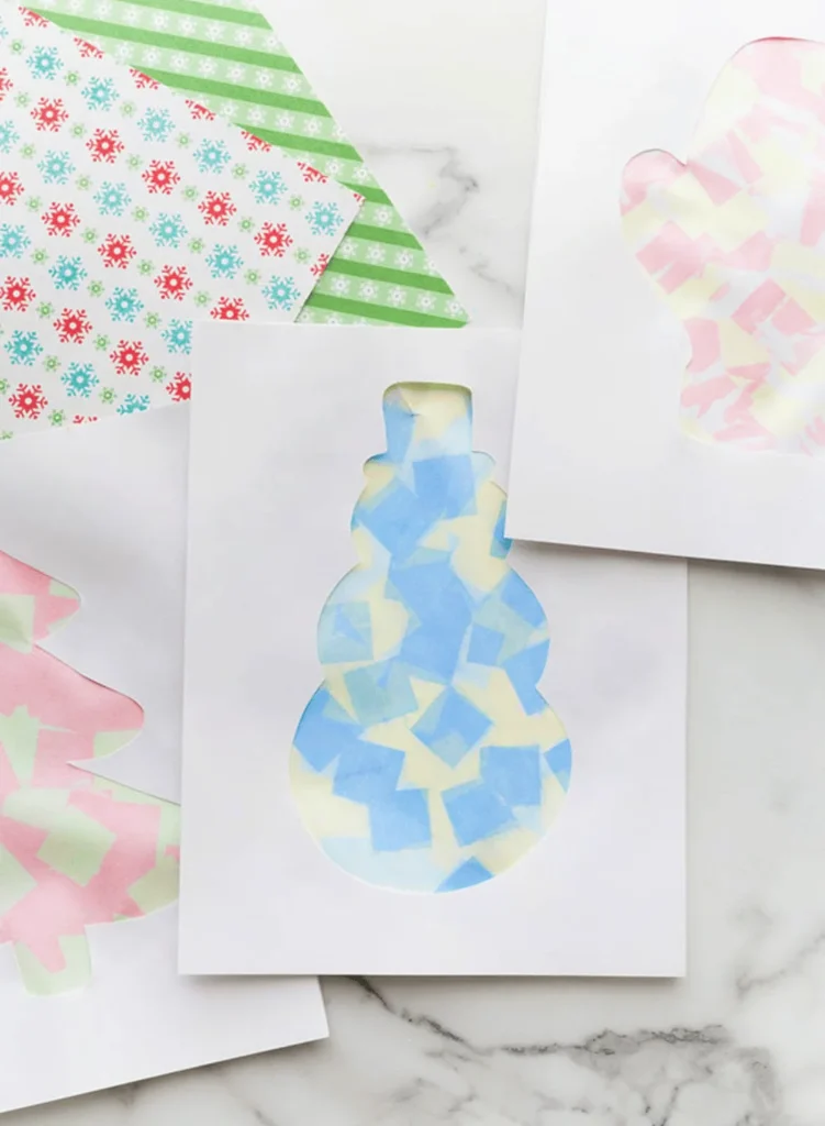 Christmas Bleeding Tissue Paper Art