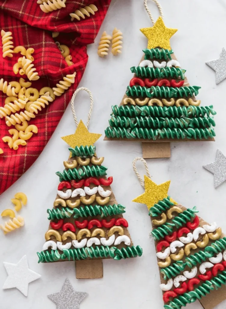 Christmas Tree Pasta and Macaroni Craft