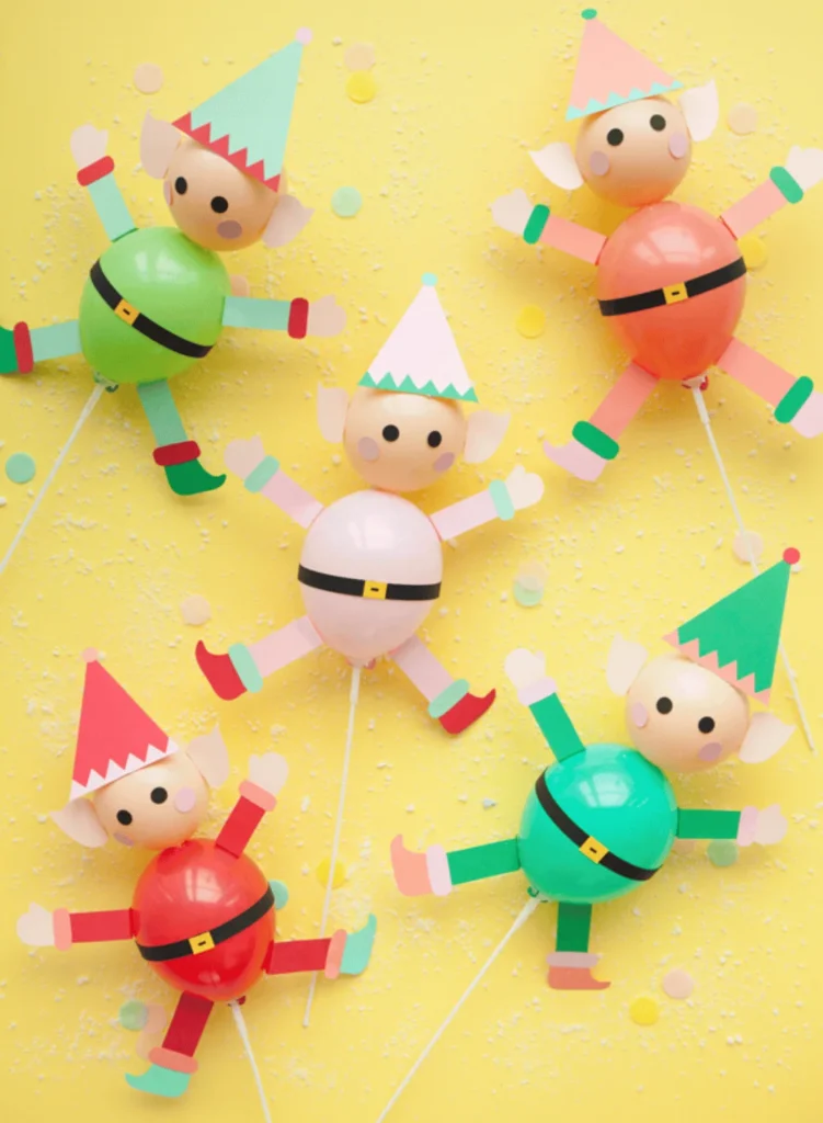DIY Elf Balloon Sticks For Preschoolers