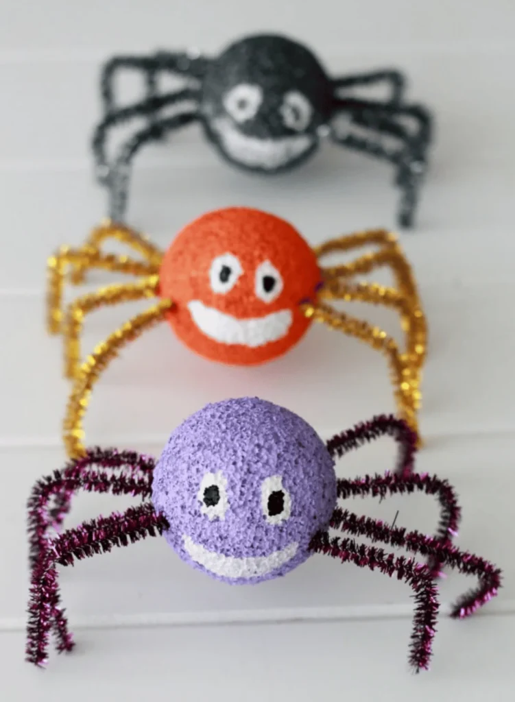 Easy Styrofoam Spiders Craft