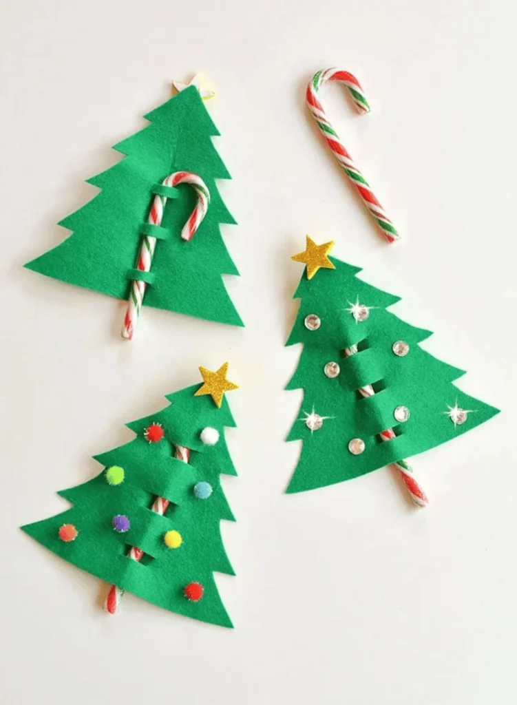 Felt and Candy Cane Christmas Tree