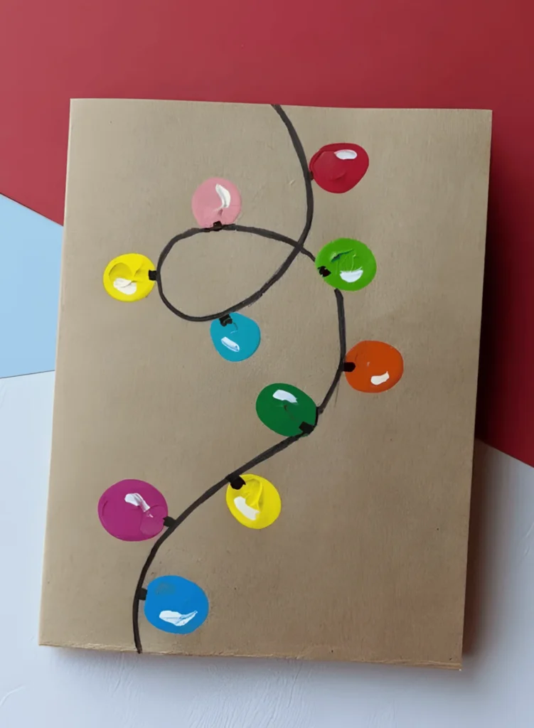 Fingerprint Lights Christmas Card