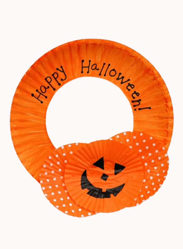 Halloween Craft for Kids – Cupcake Liner Wreath