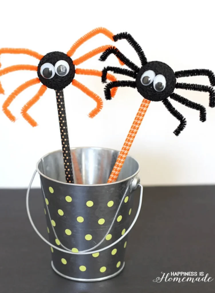Halloween Kids Craft_ Spider Pencils