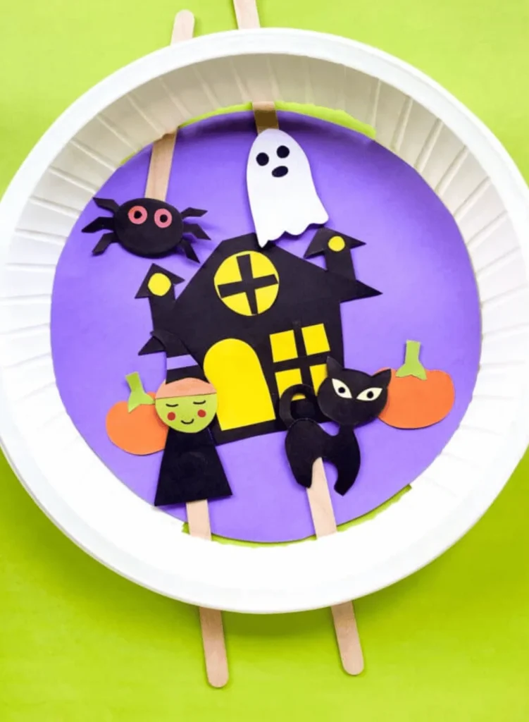 Haunted House Paper Plate Halloween Craft