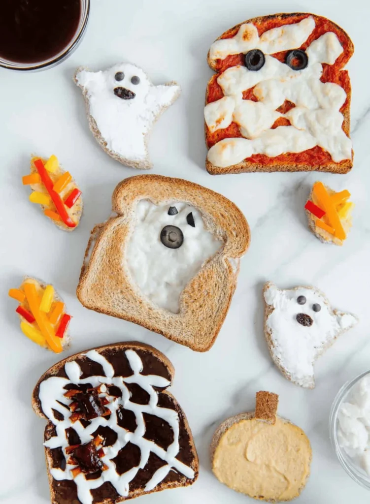 Healthy Halloween Toast (No Waste + Vegan)