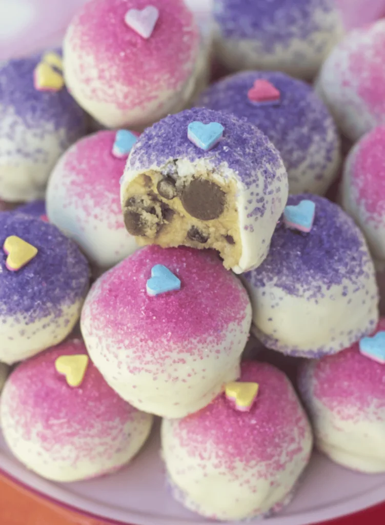 No-Bake Valentine’s Day Cookie Dough Balls