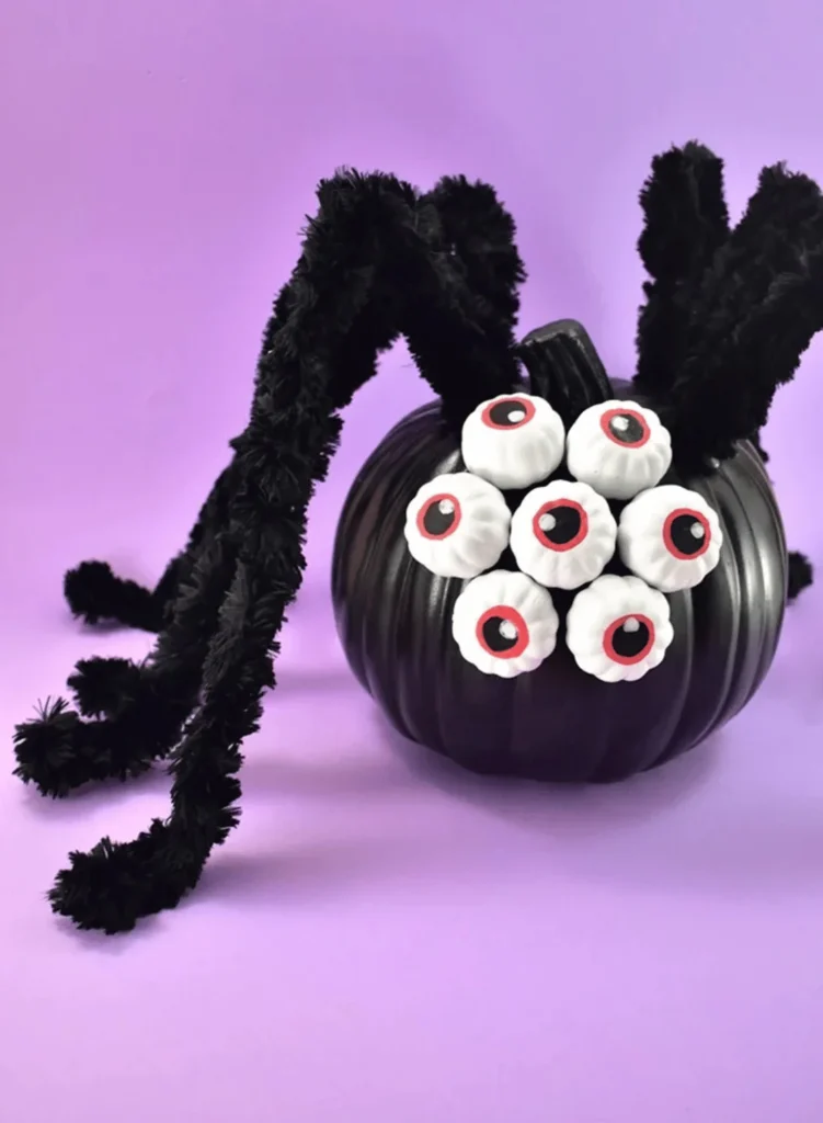 No Carve Spider Pumpkin
