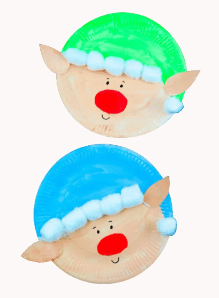 Paper Plate Christmas Elf Craft