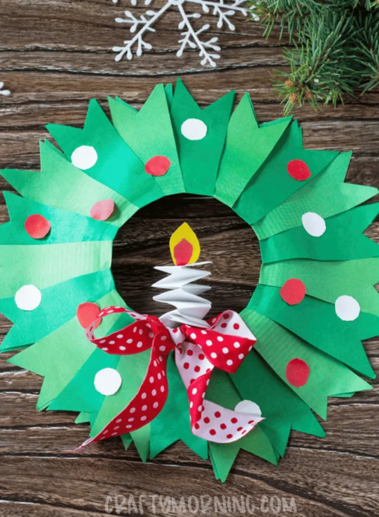 Paper Plate Christmas Wreath Craft
