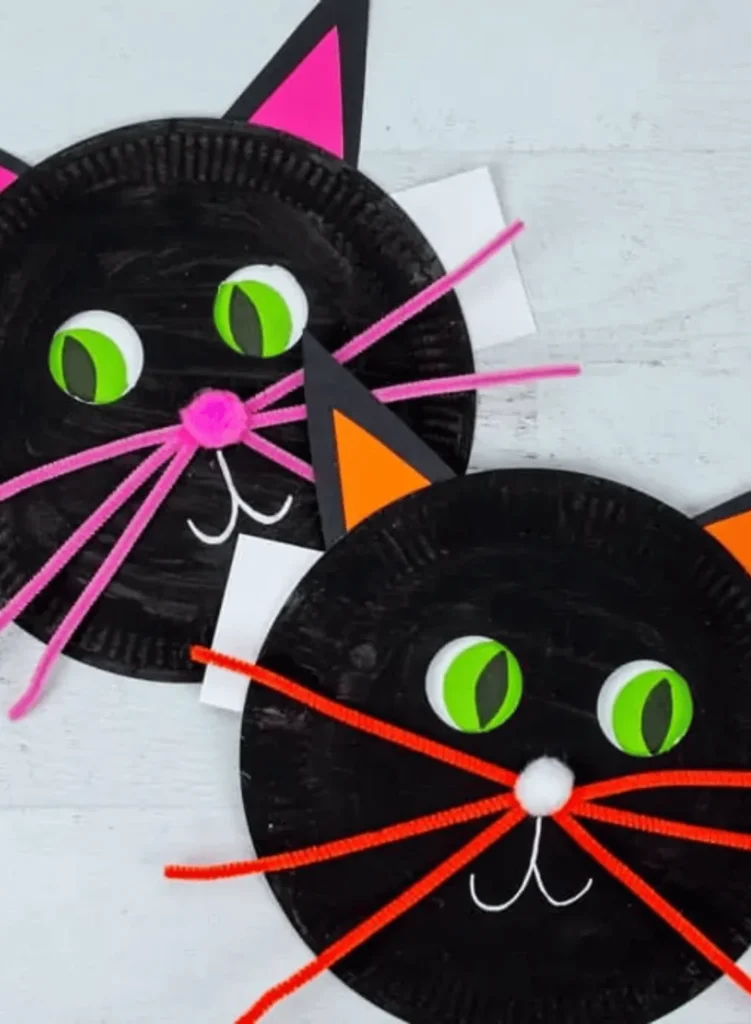 Paper Plate Moving Eyes Cat Craft