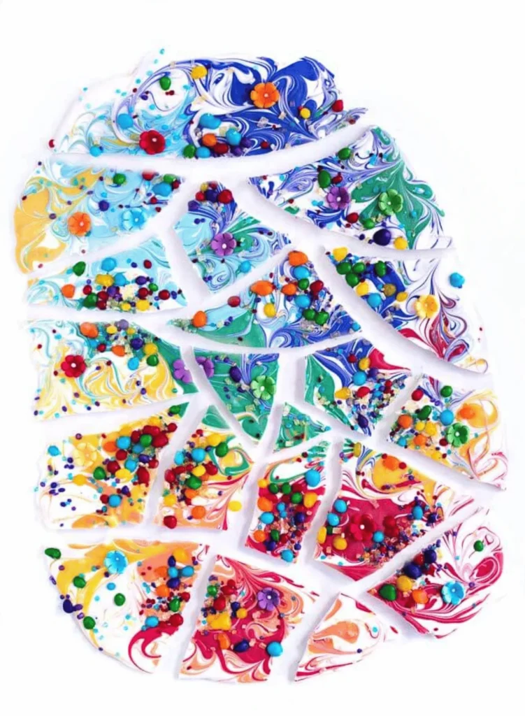 Rainbow candy bark. rainbow snacks