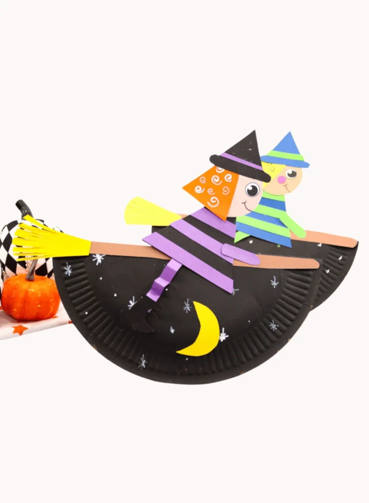 Rocking Paper Plate Witch Craft