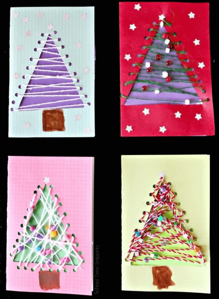 String Christmas Tree Card